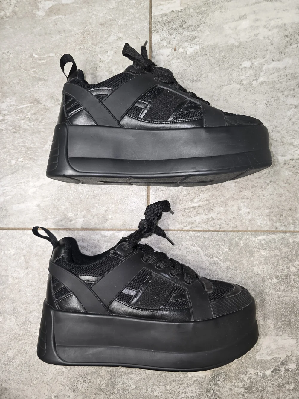 ASOS Black Women's Platform Lace-Up Sneakers